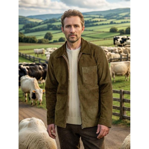 Chaqueta Nueva De Primavera Y OtoñO Color SóLido Ante Cremallera Chaqueta Casual Para Hombre 2XL-image