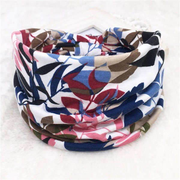 Diadema EláStica Ancha Bohemia Para Mujer, Turbante Con Flores, Banda EláStica Floral Para El Cabello, Accesorios Para El Cabello Gray-image