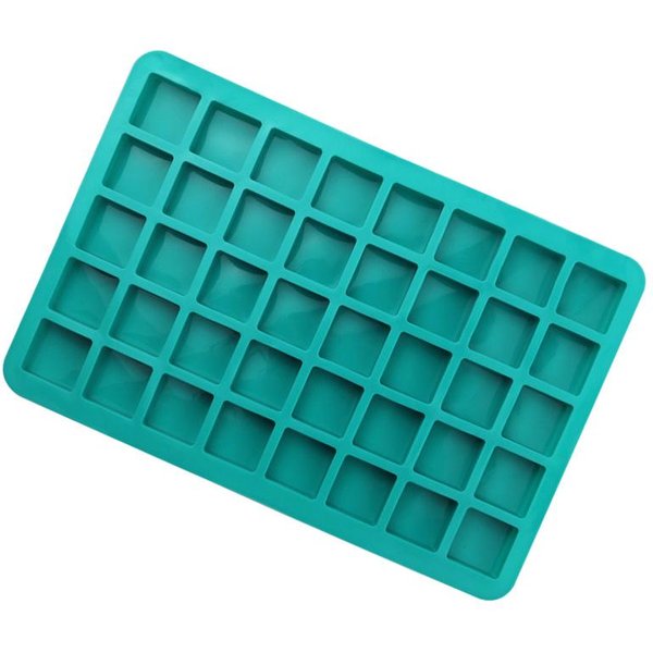 Molde Cuadrado De Silicona Para Dulces, Chocolate, Cubitos De Hielo, Fondant, Gelatina, Molde Para Hornear, Herramienta De Cocina Verde-image