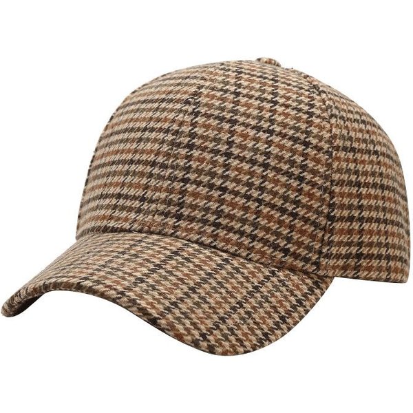 Gorro De OtoñO Invierno Para Hombre Visera Protectora Solar Para Exteriores Primavera Verano Gorra De BéIsbol CláSica A Cuadros Gorra RíGida Para Mujer Gorra CáLida Con Visera (As The Picture,Adjustable) Beige-image