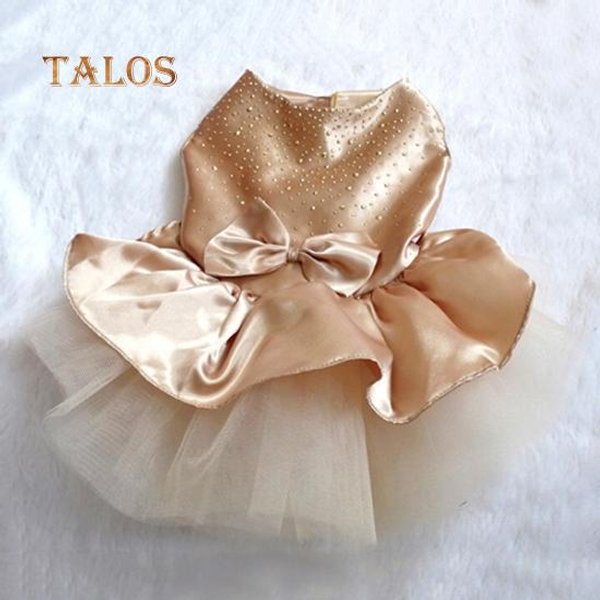 Mascota Perro Cachorro Arco Gasa Tutú Vestido Falda Gato Lentejuelas Princesa Ropa CóModa XS-image