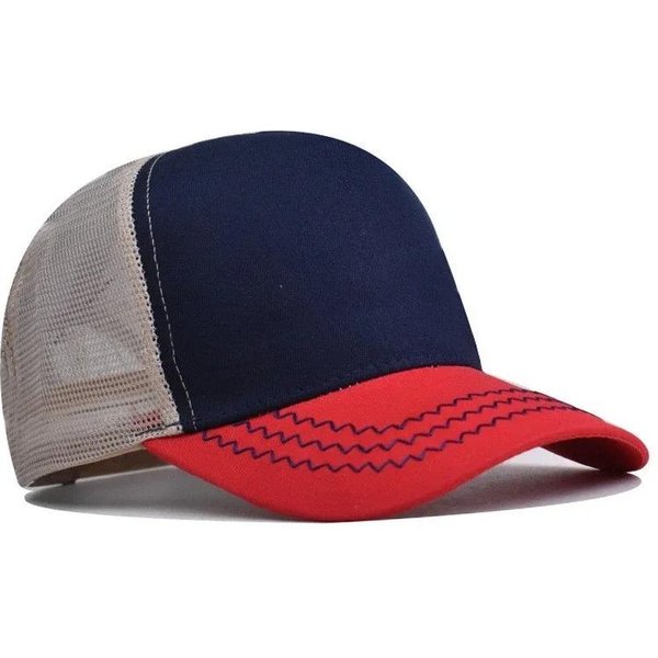 Nowa Moda 5-Panelowa Siatkowa Czapka Baseballowa MęSka I Damska Zakrzywiona Snapback Kapelusze Letnia OsłOna PrzeciwsłOneczna Kapelusz PrzeciwsłOneczny Prosta Czapka Truckerka Adjustable-image