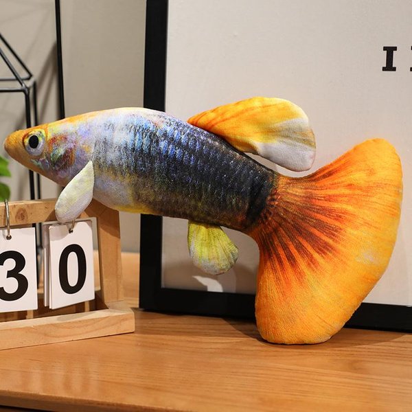 Juguetes De Peluche De Guppy Simulados De 40/60 Cm MuñEco De Pez Relleno Vivo Hermoso Guppy CojíN Suave Para Sofá DecoracióN Del Hogar 40Cm-image