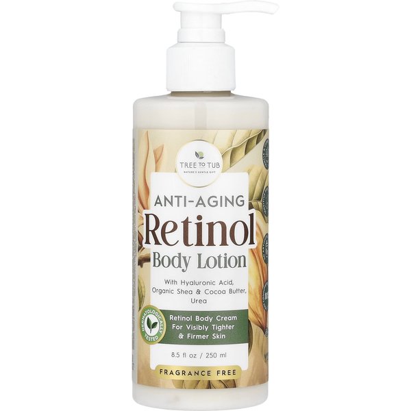 Tree To Tub, Przeciwstarzeniowy Balsam Do CiałA Z Retinolem, Bezzapachowy, 8,5 Fl Oz (250 Ml) White-image