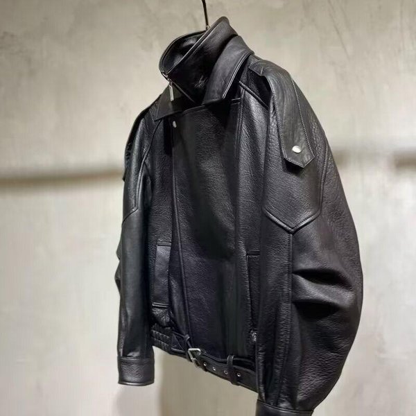 KoreańSka Moda Czarna Sztuczna SkóRzana Kurtka Damska Odzież Jesień Zima LuźNy Swobodny PłAszcz Kurtka Motocyklowa PU Damskie Topy Xxxl Czarny-image