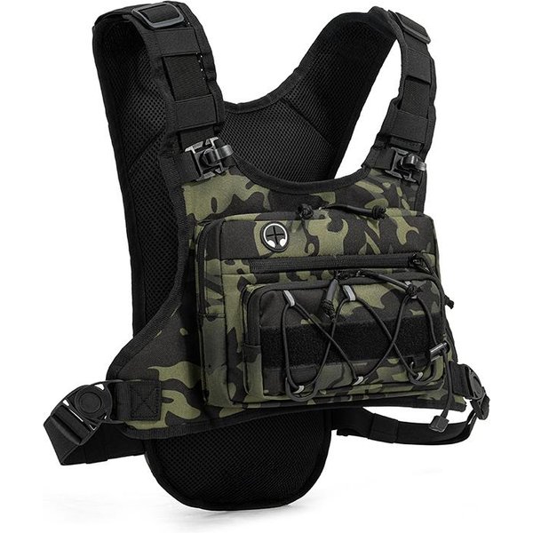 Chaleco TáCtico De Pecho Para Mochila Para Camping Caza Bolsa Hombres Correr Ciclismo Reflectante Viaje HidratacióN RiñOnera-image