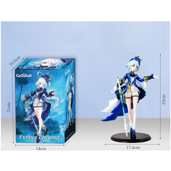 Figura Furina De 23 Cm Juego Genshin Impact Figura De AccióN De PVC Chica Linda De Anime Focal Focalors Modelo De ColeccióN Juguete MuñEca Regalo With Box Blue-image
