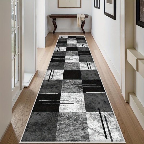 Minimalistyczny Luksusowy Geometryczny Dywanik Biegacz Odporny Na Plamy AntypośLizgowy DłUgi Dywanik PodłOgowy Do Przedpokoju Kuchni WystróJ Domu 60X200Cm 24X80Inch-image