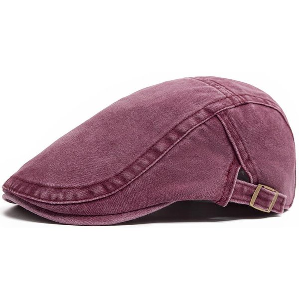 MęSka Vintage Sprana DżInsowa Czapka Newsboy Regulowana PłAska Ivy Cabbie Beret Kapelusz Do Jazdy Golfu Codziennego UżYtku 56-58Cm Gray-image