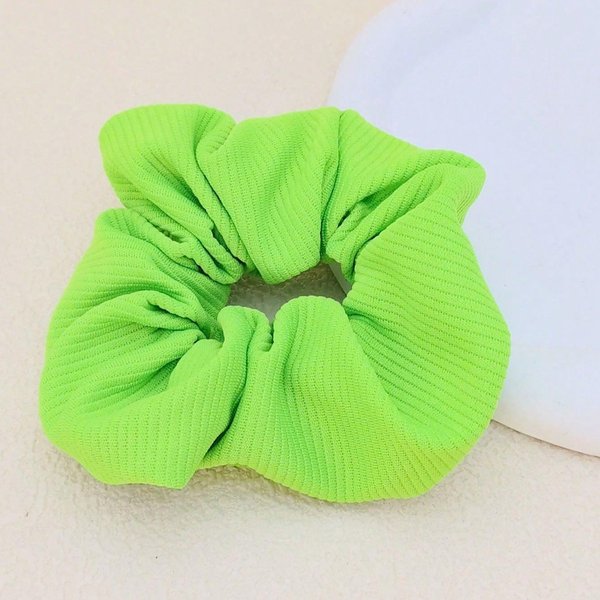 1 Szt. Jednokolorowa Paskowana Fluorescencyjna Gumka Do WłOsóW Akcesorium Gumki Do WłOsóW Gumki Scrunchy Gumki Do WłOsóW, Casual-image