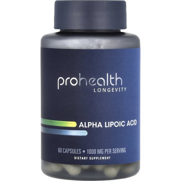 ProHealth Longevity, ÁCido Alfa Lipoico, 1000 Mg, 60 CáPsulas (500 Mg Por CáPsula)-image