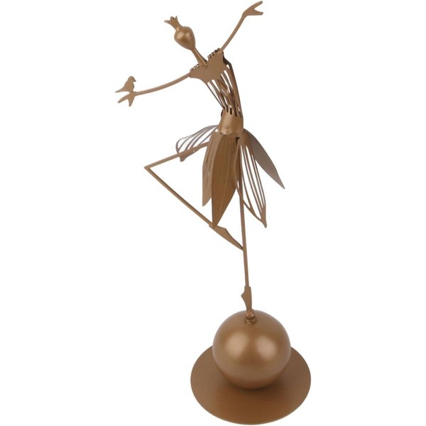 Figurita De Bailarina LíNeas Elegantes Color Oro Base Estable Escultura De Bailarina De Ballet De Metal Fuerte Para-image