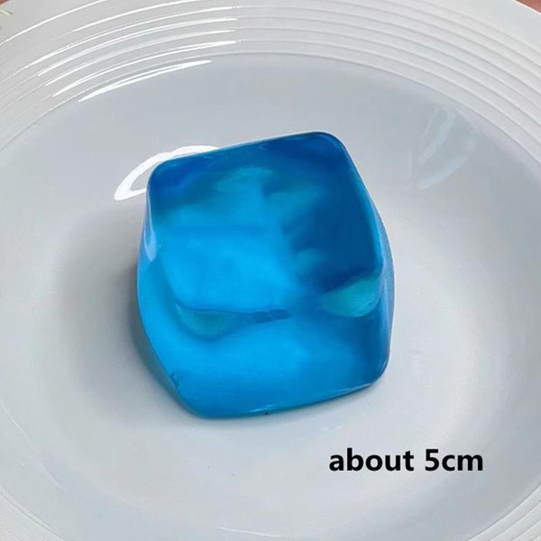 Zabawki Maltodekstryna Kostki Lodu Squishy Zabawka Do ŚCiskania OdstresowująCa Kostki Lodu Sensoryczna Zabawka Fidget Anty-Stres Powolny OdbióR Niebieski-image