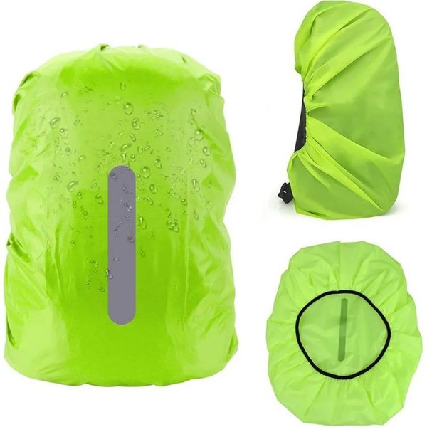 Mochila Reflectante Impermeable Cubierta De Lluvia Deporte Al Aire Libre Ciclismo Nocturno Seguridad Luz Cubierta De Lluvia Estuche Bolsa Camping Al Aire Libre Senderismo M 40-50L Verde-image
