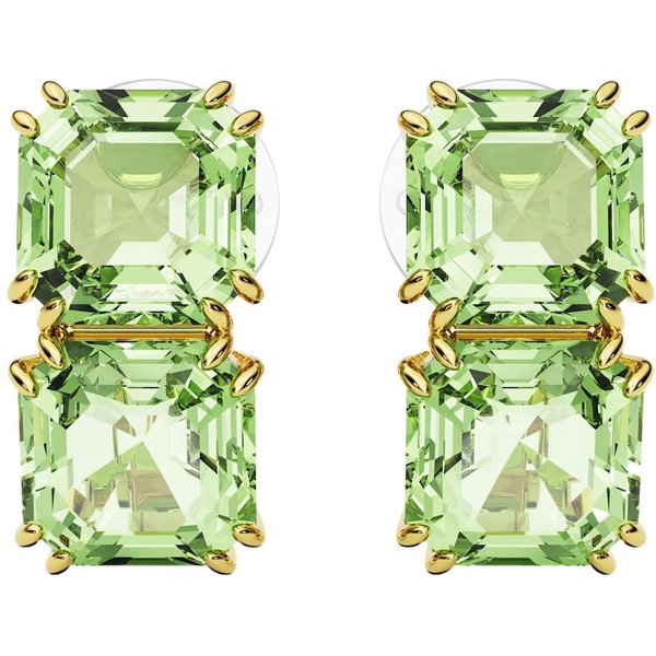 Pendientes De Clip Cuadrados Tallados Millenia De Swarovski Para Mujer Verdes 5654559 Box (Random Color),F,Green Beige-image