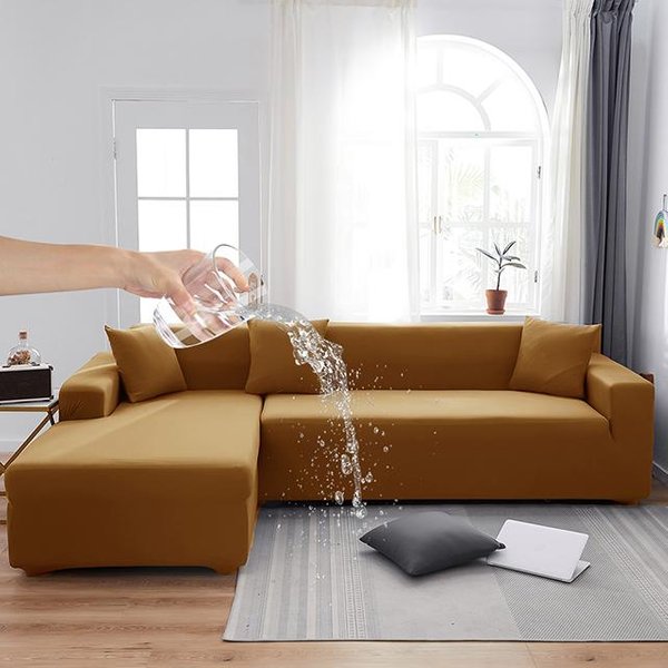 Wodoodporne Elastyczne Pokrowce Na Sofy Do Salonu Jednokolorowe Narzuty Na Sofę RozciąGliwa Narzuta Na Sofę NarożNik W KształCie Litery L Sofa Trzeba Kupić 2 Szt. 2 Seater 140-185Cm-image