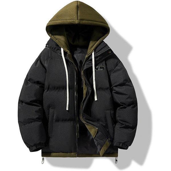 Abrigo De Pareja Para Hombre Nuevo Abrigo De Invierno Acolchado De AlgodóN Grueso CáLido Tendencia Cuello Mao Casual Holgado 3XL Black-image