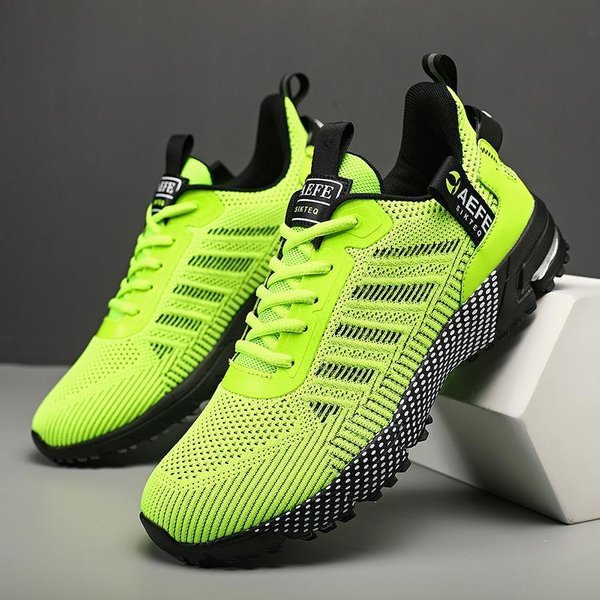 Nuevas Zapatillas Para Correr Para Hombre, Zapatillas Deportivas Transpirables Para Exteriores, Zapatillas Ligeras Para Hombre, Calzado Deportivo CóModo Para Entrenamiento AtléTico 42 Verde-image