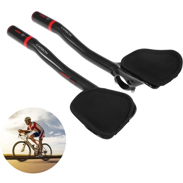 31,8 Mm Rower Z WłóKna WęGlowego Kierownica TT Kolarstwo Aero Bary Odpoczynek Kierownica Rower Tri Bars Czerwony-image