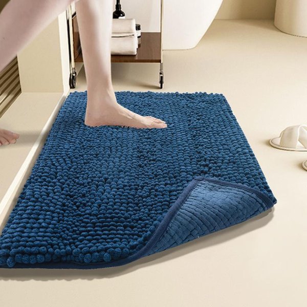 Mata PodłOgowa Do ŁAzienki Chenille Mocno ChłOnna Mata Pod Drzwi Do ŁAzienki AntypośLizgowy Dywanik BrudząCy Toaleta Toaleta Mata Pod Drzwi 40*60Cm-image
