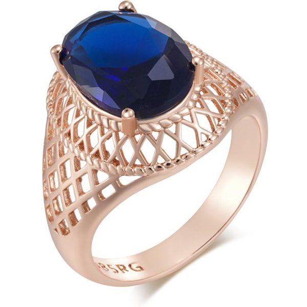 Kienl Anillo Diario Ovalado Azul De ZircóN Natural Para Mujer Tendencia Color Oro Rosa JoyeríA ÉTnica Nupcial De Alta Calidad 10-image