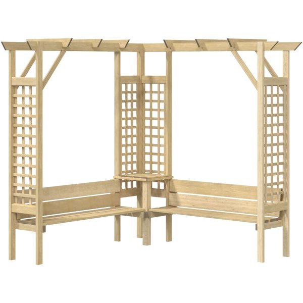 NarożNa Pergola Z ŁAwką Drewno Sosnowe Impregnowane CiśNieniowo-image