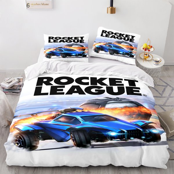 ColeccióN De Ropa De Cama Rocket League Colcha Individual Twin Full Queen King Size Coche ColeccióN De Cama Rocket League Dormitorio Infantil Funda NóRdica EU Twin 135X200Cm-image