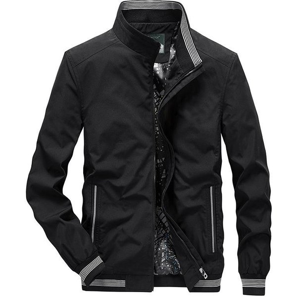 Chaqueta Nueva De Primavera Y OtoñO Para Hombre Chaqueta Casual Juvenil De Talla Grande Con Cuello Alto Fina Chaqueta Para Hombre Moderna 4XL-image