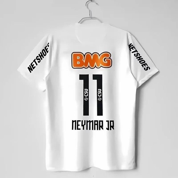 2026 Neymar Retro Koszulka PiłKarska MęSka BawełNiany T-Shirt Numer 11 Nadruk Zawodnika Czarna KróTki RęKaw Codzienna Koszulka Dla FanóW PiłKi NożNej Streetwear 2XS-image