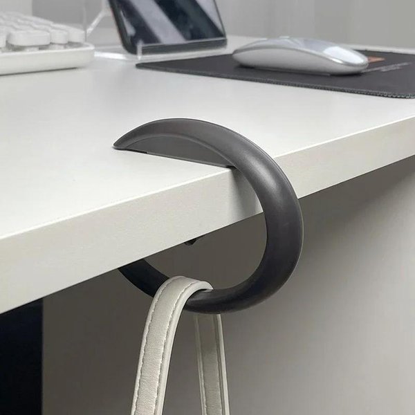 Gancho Colgador PortáTil Para Bolso Soportes Plegables Mesa DecoracióN De Oficina PláStico Gancho Lateral Para Escritorio Uso Bolso De Mano Bolsa De Viaje Organizador Gancho Soporte 1Pc Blanco-image