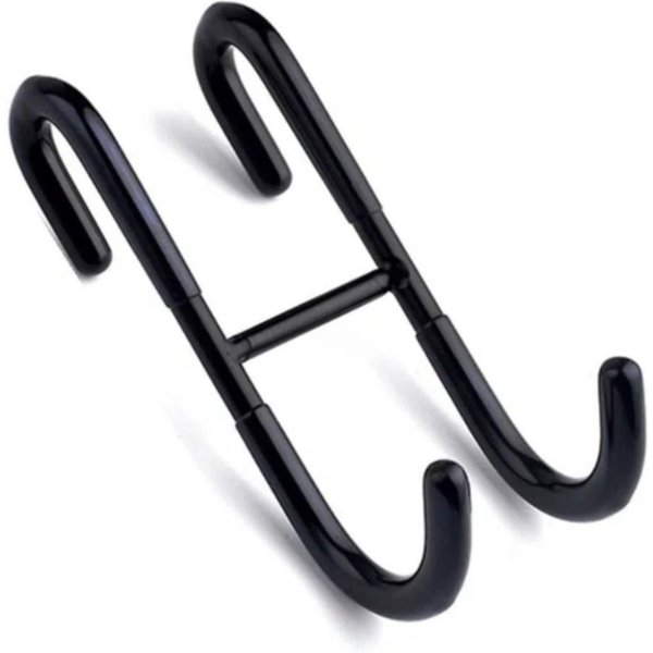 PodwóJne Haczyki Do Drzwi Prysznicowych W KształCie Litery S Ze Stali Nierdzewnej Wieszak Na RęCzniki Pod Prysznic TrwałE Haczyki łAzienkowe Kuchnia Black S-Shape-image