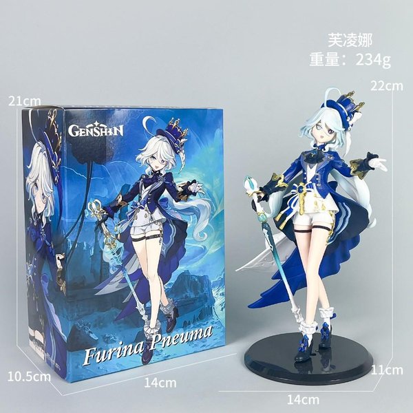 Nowa 22CM Genshin Impact Furina Focalors Akcesoria Do Gry Figurka Model Ozdoba Na Biurko Statuetka Kolekcjonerska Modna Zabawka Prezent-image