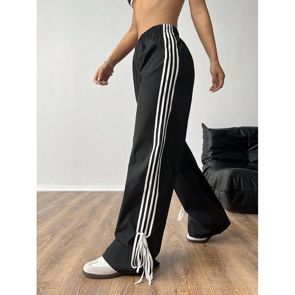 Pantalones Casuales De Pierna Recta Estilo Callejero Para Mujer Pantalones VersáTiles Con Estampado De Leopardo Pantalones Largos De Pierna Ancha L-image