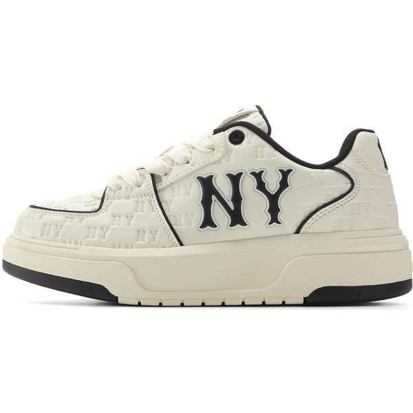 MLB New York Yankees CóModos VersáTiles Moda Casual Retro Estampado De PatróN Oscuro Zapatillas De CañA Baja Zapatillas Unisex Beige 3ASXE035N-50CRL 38.5 White-image