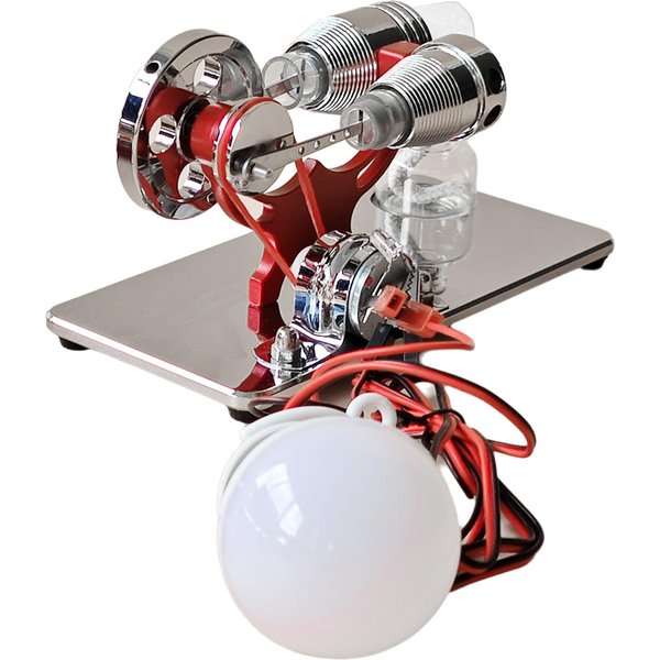 Motor Stirling De Aire Caliente Modelo De Motor Generador De Electricidad Con Bombilla LED DiseñO De Volante Ciencia-image