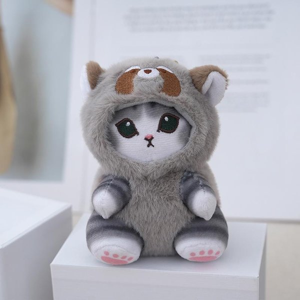 Llavero Colgante De Peluche Mofusand De Anime De 12 Cm Colgante Para Bolso Dibujo Animado Lindo Mapache Ardilla Panda MuñEco De Peluche Adornos Para Sofá Regalo About 12Cm Gray-image