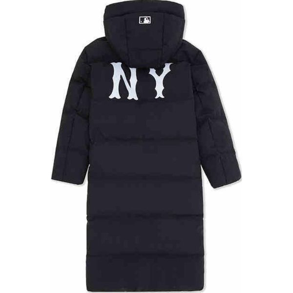 MLB New York Yankees Serie BáSica FW24 Larga De PlumóN De Ganso Gruesa Calefactora CóModa CáLida VersáTil Moderna Chaqueta De PlumóN Con Logo Grande 3ADJB2246-50BKS S Black-image
