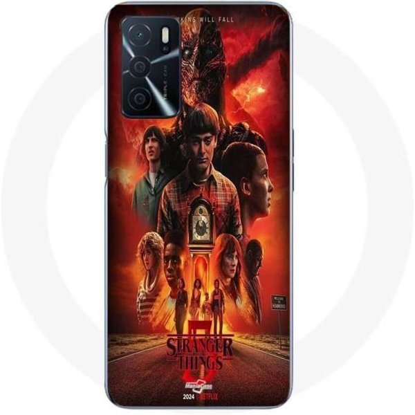 Coque Maniacase Pour Oppo A16 Stranger Things Saison 5 Affiche Negro-image