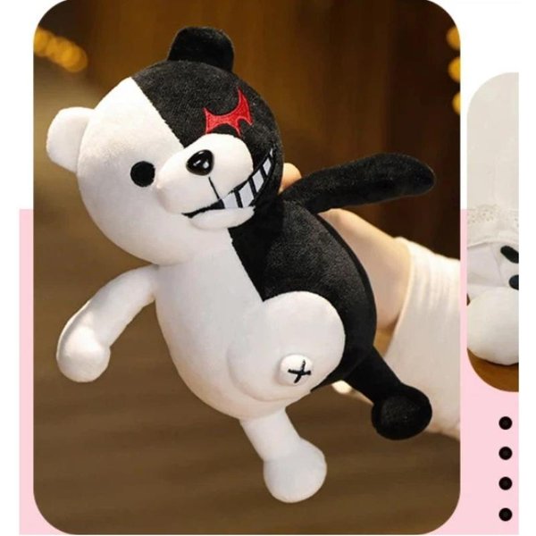 Juguetes De Peluche Rellenos De 35 Cm Danganronpa PeriféRicos Oso Blanco Y Negro Almohada Juguetes Monokuma Monophanie Peluches Para NiñOs Adultos Regalo MuñEco 35Cm-image