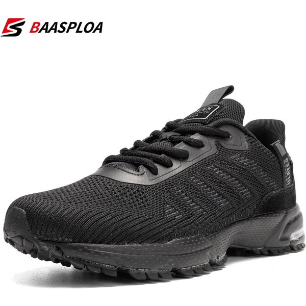 Baasploa, Zapatillas De Correr Profesionales Para Hombre, Zapatillas Ligeras De DiseñAdor De Malla, Zapatillas De Tenis Con Cordones Para Deportes Al Aire Libre Para Hombre 43 Black-image