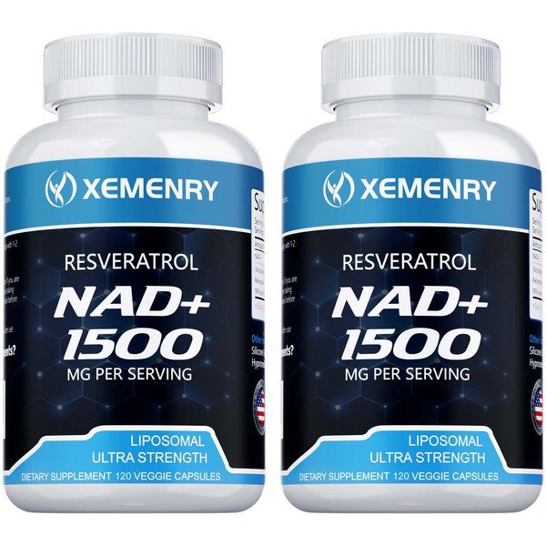 Suplement Kompleks NAD + Resweratrol, Liposomalny 1500 Mg Wysokie StężEnie Odpowiedni Dla DorosłYch, ŁAgodny I ŁAtwo Przyswajalny 120*2-image