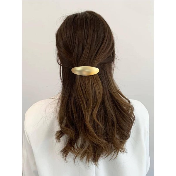 1 Pieza Mujer Oval DecoracióN Pinza Francesa De Moda Para La Vida Diaria Pinzas Para El Cabello Casuales Accesorios Para El Cabello Para Mujeres Pinzas De Garra One-Size Oro-image