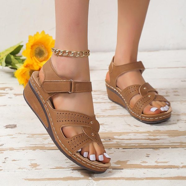 Sandalias Para Mujer Nuevas Sandalias De TacóN Sandalias De TacóN De CuñA Zapatos De Verano Para Mujer Zapatos De CuñA Con Plataforma 41-image