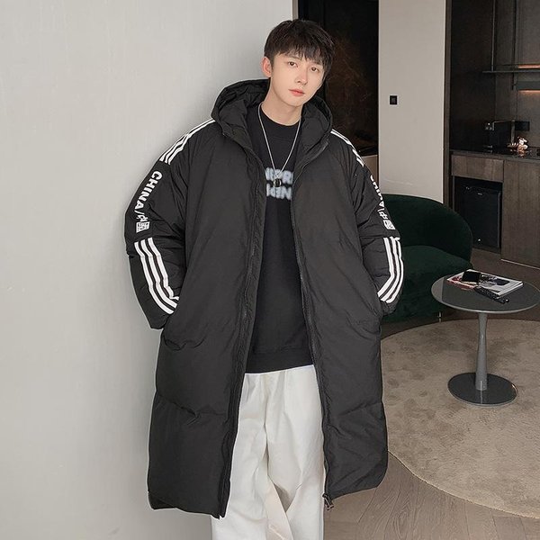 Chaqueta De PlumóN Gruesa De Invierno Hasta La Rodilla Mediana Y Larga Para Hombre M Gray-image