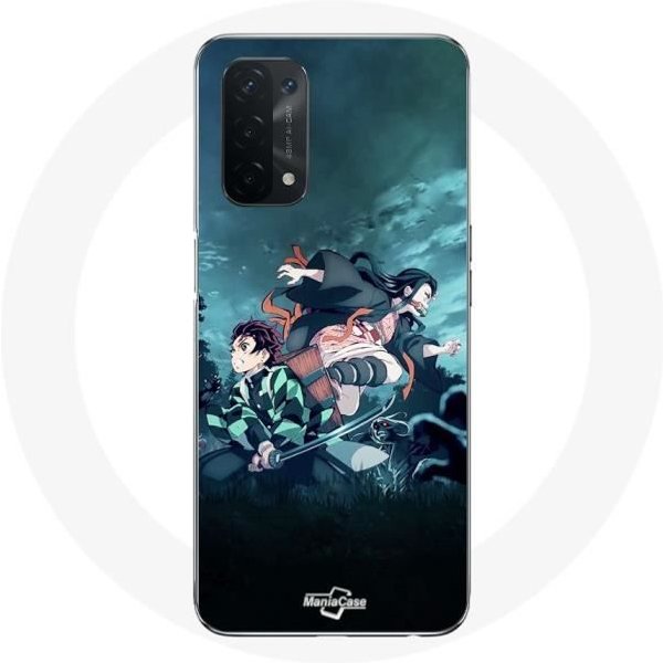 Funda - Maniacase - Oppo A74 5G - Demon Slayer Manga - Flexible - Negro-image