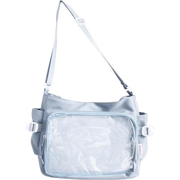 JapońSki Styl DużA Pojemność DziewczęCa Torba Szkolna Pcv PłóTno Itabag Itabag Harajuku PVC Torba Tote Kobiety Ita Torba Na Ramię Niebieski-image