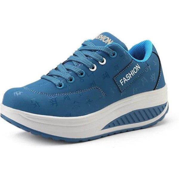 Zapatillas De Running De OtoñO Para Mujer, CóModas Zapatillas De Plataforma Con Cordones De Cuero, Zapatos Casuales Para Mujer, Zapatos Vulcanizados 41-image
