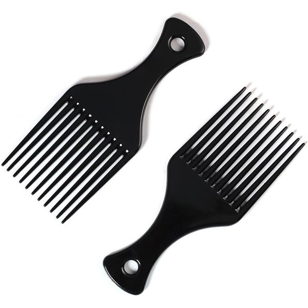 Peine Para El Cabello Bluezoo Inserto Peine Afro Peine De PúAs Horquilla Para El Cabello Cepillo Para Peinar Cabello Con Efecto Mojado Accesorio De PeluqueríA Para Hombres Negro-image