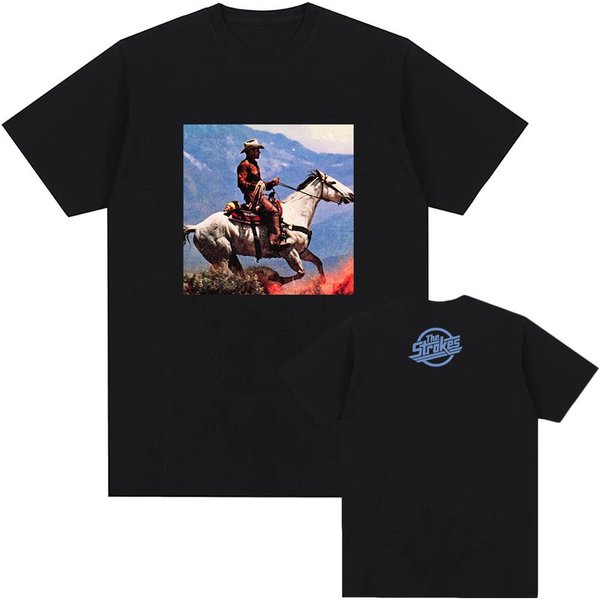 The Strokes Reality Awaits Camiseta Verano AlgodóN Manga Corta Camiseta Masculina Unisex Streetwear Holgada Casual Cuello Redondo Moda Camisetas Superior 4XL Gray-image