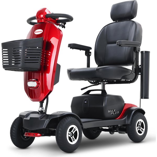 Sweetrich MAX Plus Marco De Acero Azul/Rojo, Motor De 300W, BateríA De 20Ah, Velocidad MáXima 6 Km/H, Scooter Urbano De Cuatro Ruedas Para Desplazamientos Rojo-image